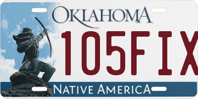 OK license plate 105FIX