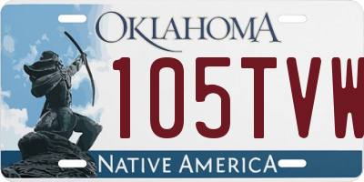 OK license plate 105TVW