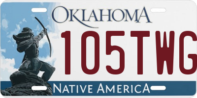 OK license plate 105TWG