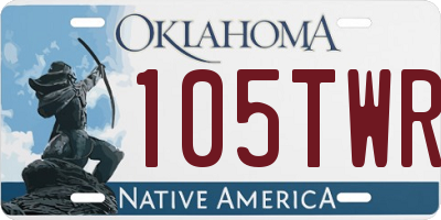 OK license plate 105TWR
