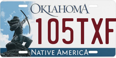 OK license plate 105TXF