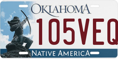 OK license plate 105VEQ