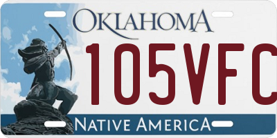 OK license plate 105VFC