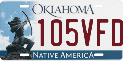OK license plate 105VFD