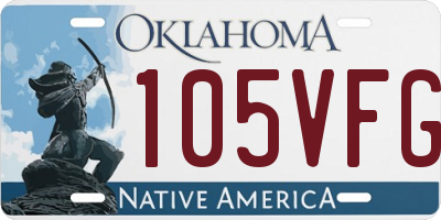 OK license plate 105VFG