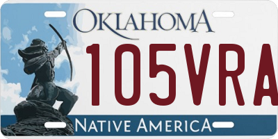 OK license plate 105VRA