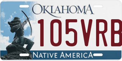 OK license plate 105VRB