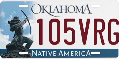 OK license plate 105VRG