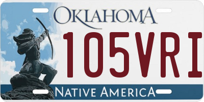 OK license plate 105VRI