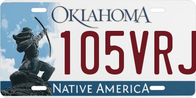 OK license plate 105VRJ