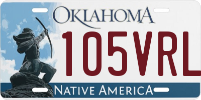 OK license plate 105VRL