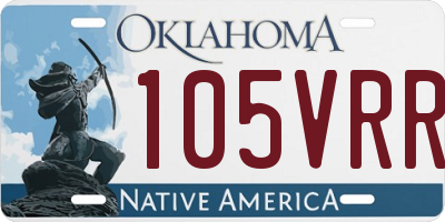 OK license plate 105VRR