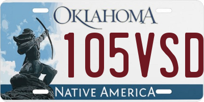 OK license plate 105VSD