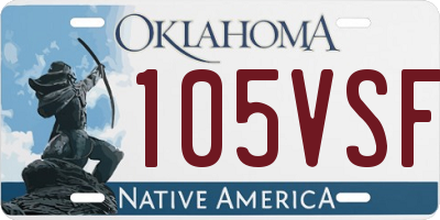 OK license plate 105VSF