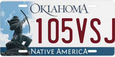 OK license plate 105VSJ