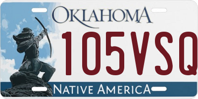 OK license plate 105VSQ