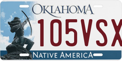OK license plate 105VSX