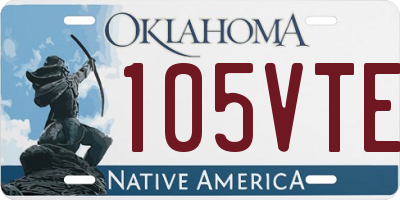 OK license plate 105VTE