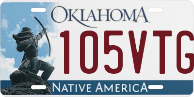 OK license plate 105VTG