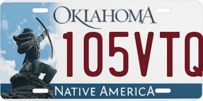 OK license plate 105VTQ