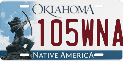 OK license plate 105WNA