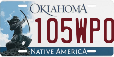 OK license plate 105WPO
