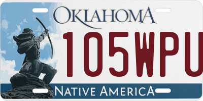 OK license plate 105WPU