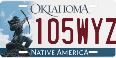OK license plate 105WYZ