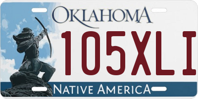 OK license plate 105XLI