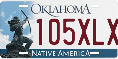 OK license plate 105XLX