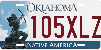 OK license plate 105XLZ