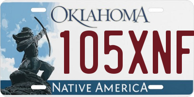 OK license plate 105XNF