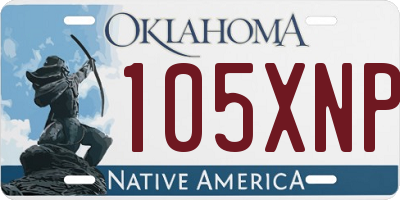 OK license plate 105XNP