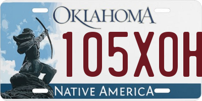 OK license plate 105XOH