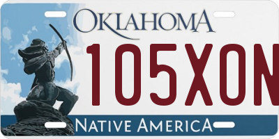 OK license plate 105XON