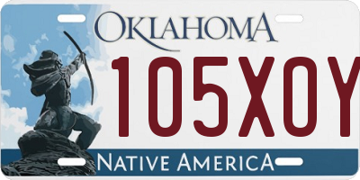 OK license plate 105XOY