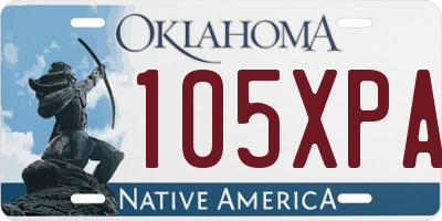 OK license plate 105XPA