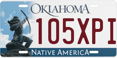 OK license plate 105XPI