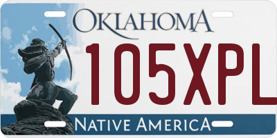 OK license plate 105XPL