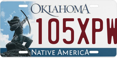 OK license plate 105XPW