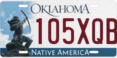 OK license plate 105XQB