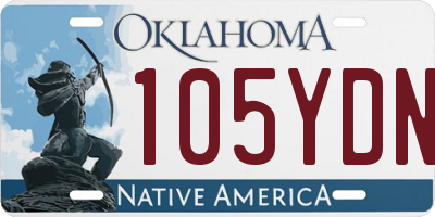 OK license plate 105YDN