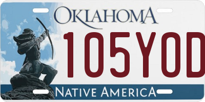OK license plate 105YOD