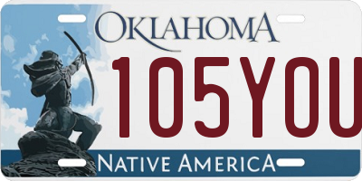 OK license plate 105YOU
