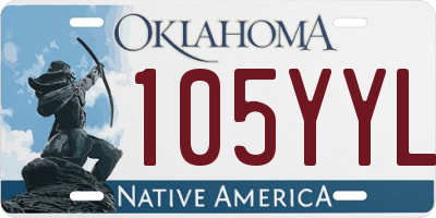 OK license plate 105YYL