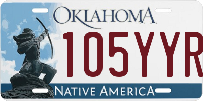 OK license plate 105YYR