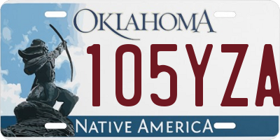 OK license plate 105YZA