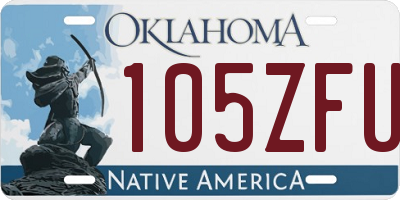 OK license plate 105ZFU