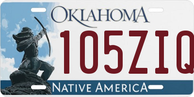 OK license plate 105ZIQ