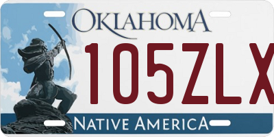 OK license plate 105ZLX